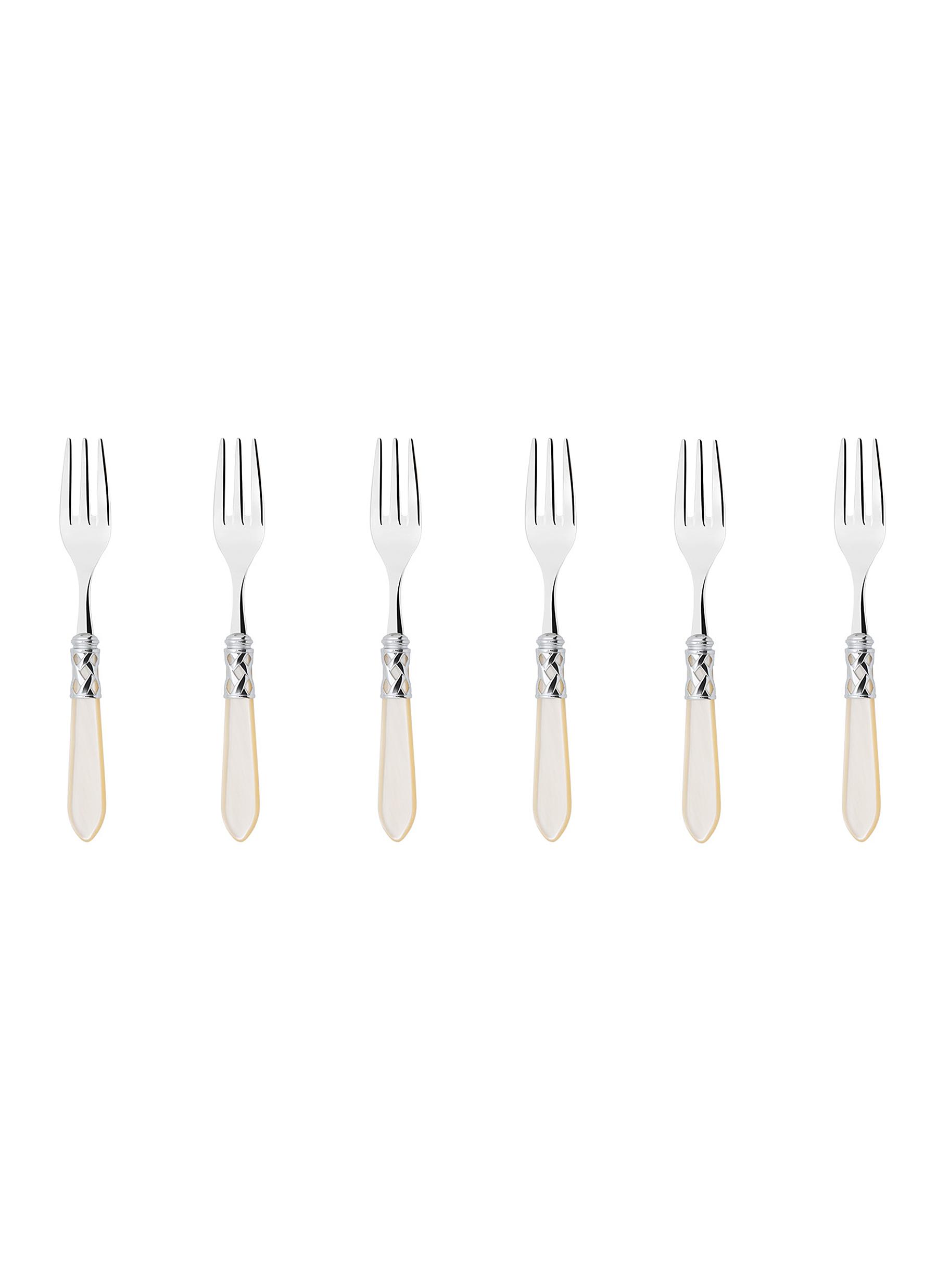 Aladdin’ Ivory Stainless Steel Dessert Forks - Set Of 6