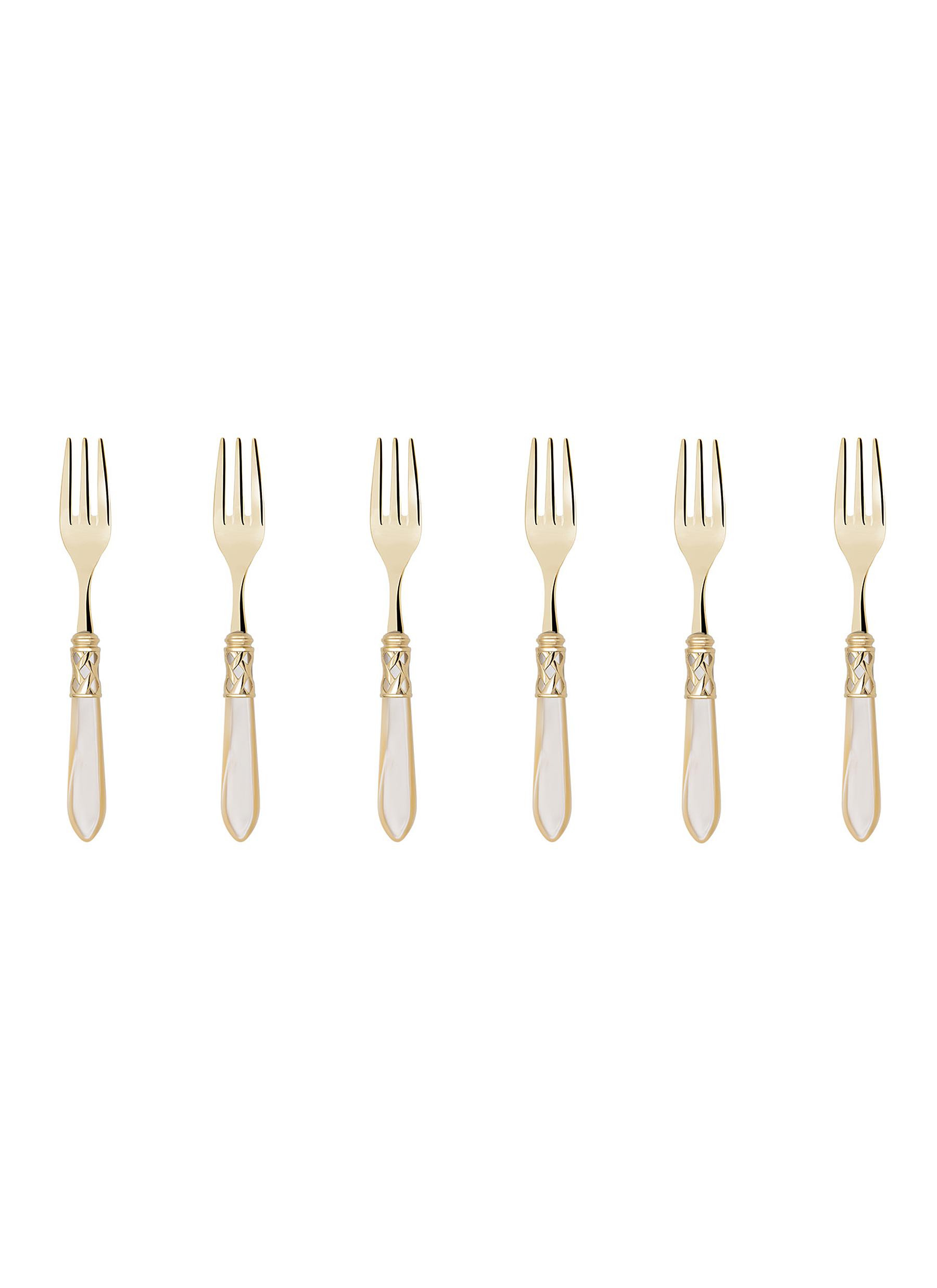 Aladdin’ 24K Gold Plated Stainless Steel Dessert Forks - Set Of 6
