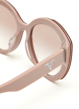 Detail View - Click To Enlarge - PRADA - Acetate Round Cateye Sunglasses