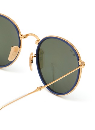 Detail View - Click To Enlarge - RAY-BAN - METAL ARISTA ROUND FRAME MIRROR LENS FOLDABLE SUNGLASSES
