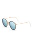 Main View - Click To Enlarge - RAY-BAN - METAL ARISTA ROUND FRAME MIRROR LENS FOLDABLE SUNGLASSES