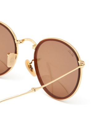 Detail View - Click To Enlarge - RAY-BAN - METAL ARISTA FOLDADBLE ROUND FRAME MIRROR LENS SUNGLASSES