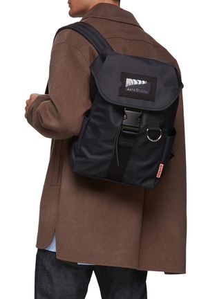 Figure View - Click To Enlarge - ACNE STUDIOS - Logo card slot foldover backpack