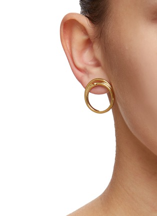 Figure View - Click To Enlarge - PHILIPPE AUDIBERT - Sanna' 24k Gold-plated Brass Double Hoop Earrings