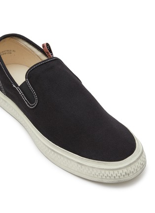 Detail View - Click To Enlarge - ACNE STUDIOS - TUMBLED CANVAS LOW TOP SLIP ON SNEAKERS