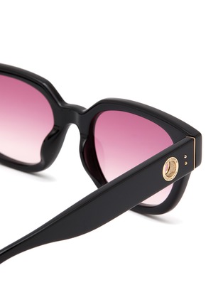 Detail View - Click To Enlarge - LINDA FARROW - ‘Deni’ Oversized Square Frame Acetate Sunglasses