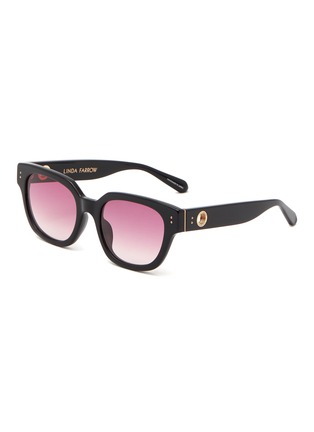 Main View - Click To Enlarge - LINDA FARROW - ‘Deni’ Oversized Square Frame Acetate Sunglasses