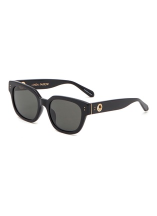 Main View - Click To Enlarge - LINDA FARROW - ‘Deni’ Oversized Square Frame Acetate Sunglasses