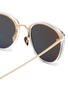 Detail View - Click To Enlarge - LINDA FARROW - Round Acetate Rim Metal Temple Sunglasses