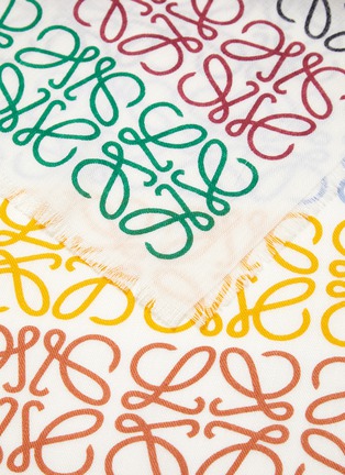 Detail View - Click To Enlarge - LOEWE - ANAGRAM LINES WOOL SILK CASHMERE SCARF
