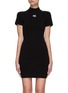 Main View - Click To Enlarge - T BY ALEXANDER WANG - Logo Patch Mock Neck Bodycon Knit Dress