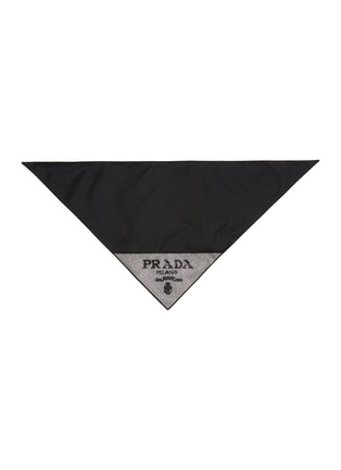 Detail View - Click To Enlarge - PRADA - Crystal Embellished Triangular Motif Re-Nylon Scarf