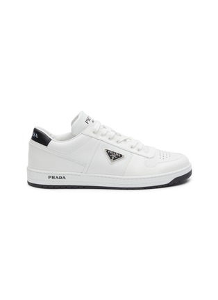 Main View - Click To Enlarge - PRADA - New Avenue' Triangular Logo Plauqe Leather Sneakers