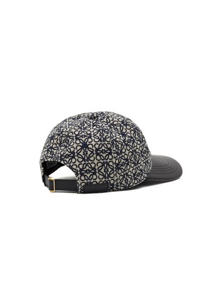 Mens Hats Loewe Hats Loewe Leather Anagram Cap In Jacquard And Calfskin in Grey for Men 