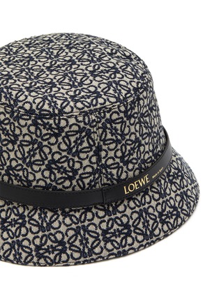 Detail View - Click To Enlarge - LOEWE - ANAGRAM JACQUARD CALF LEATHER BUCKET HAT
