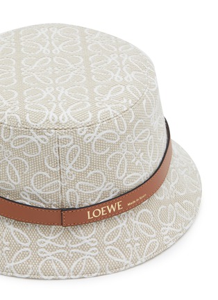Detail View - Click To Enlarge - LOEWE ACCESSORIES - Anagram Jacquard Leather Band Bucket Hat