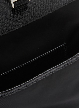 Detail View - Click To Enlarge - PRADA - Logo Plauqe Re-Nylon Leather Trim Pouch