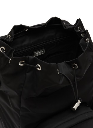 Detail View - Click To Enlarge - PRADA - Logo Plaque Top Flap Re-Nylon Backpack