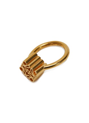 Detail View - Click To Enlarge - LOEWE - Gold-plated sterling silver anagram ring