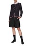 Figure View - Click To Enlarge - THOM BROWNE  - Scallop-Trim Pointelle Cable Crew Neck Cardigan