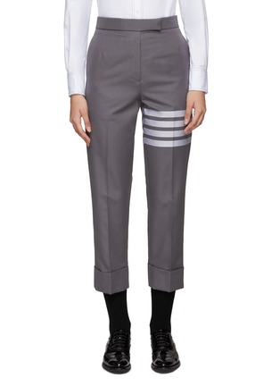 Main View - Click To Enlarge - THOM BROWNE  - 4-bar pleated crop pants
