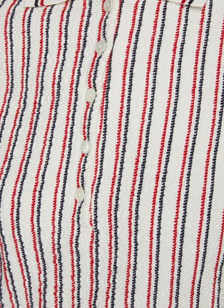  - THOM BROWNE  - Rib Cuff Striped Polo Shirt
