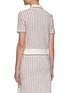 Back View - Click To Enlarge - THOM BROWNE  - Rib Cuff Striped Polo Shirt