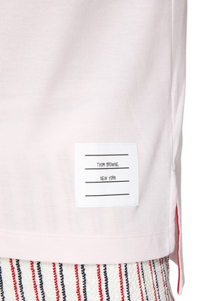  - THOM BROWNE  - Side Slits Cotton Jersey T-Shirt