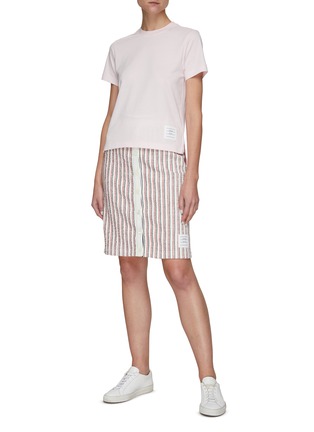 Figure View - Click To Enlarge - THOM BROWNE  - Side Slits Cotton Jersey T-Shirt
