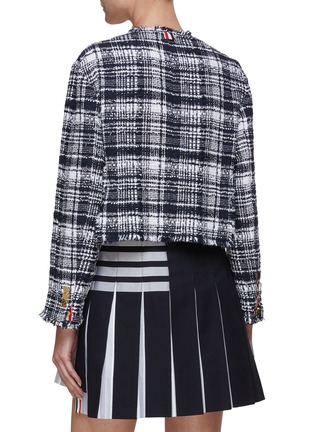 Back View - Click To Enlarge - THOM BROWNE  - RAW EDGE CHECKED TWEED JACKET