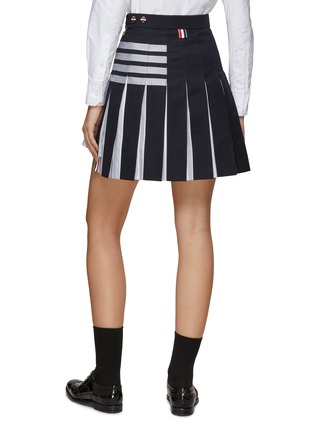 Back View - Click To Enlarge - THOM BROWNE  - 4-bar Stripe Pleated Mini Skirt