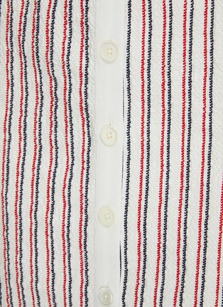  - THOM BROWNE  - Striped Cotton Blend Midi Skirt
