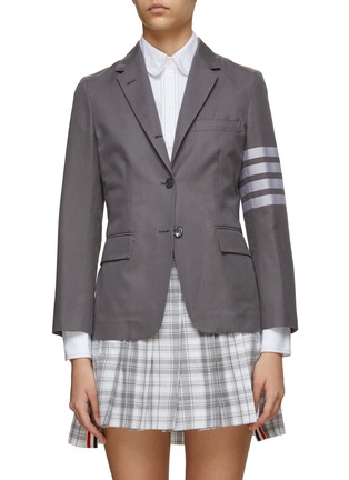 Main View - Click To Enlarge - THOM BROWNE  - 4-bar Stripe Unconstructed Cotton Blazer