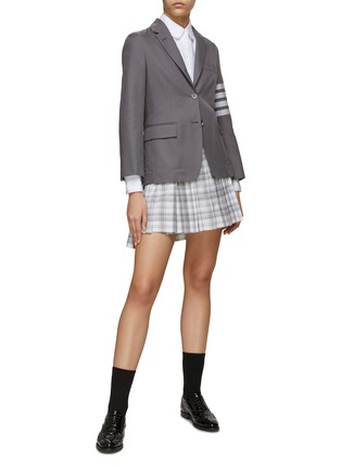 Figure View - Click To Enlarge - THOM BROWNE  - 4-bar Stripe Unconstructed Cotton Blazer