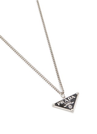 Detail View - Click To Enlarge - PRADA - Triangular logo pendant necklace
