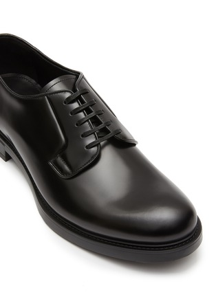 Detail View - Click To Enlarge - PRADA - Brushed Leather Derby Shoes