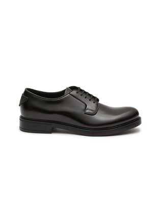 Main View - Click To Enlarge - PRADA - Brushed Leather Derby Shoes