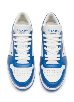Detail View - Click To Enlarge - PRADA - ‘Downtown’ Perforated Low Top Lace Up Sneakers
