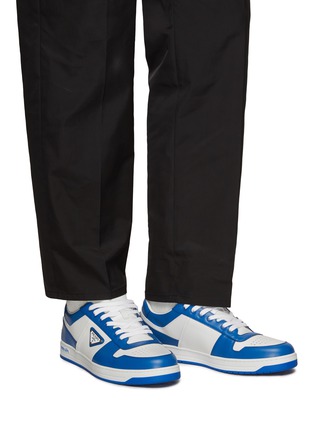 Figure View - Click To Enlarge - PRADA - ‘Downtown’ Perforated Low Top Lace Up Sneakers