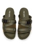 Detail View - Click To Enlarge - PRADA - ‘Fusbett' asymmetric strap sandals