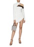 Figure View - Click To Enlarge - DAVID KOMA - Lace Trim One Shoulder Cut Out Mini Dress