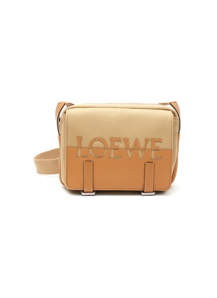 Main View - Click To Enlarge - LOEWE - ‘Military XS’ Leather Trim Canvas Messenger Bag