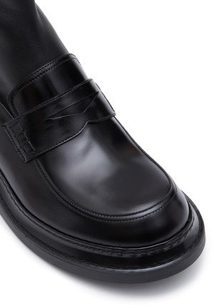 Detail View - Click To Enlarge - LOEWE - ‘Sock' back zip leather loafers