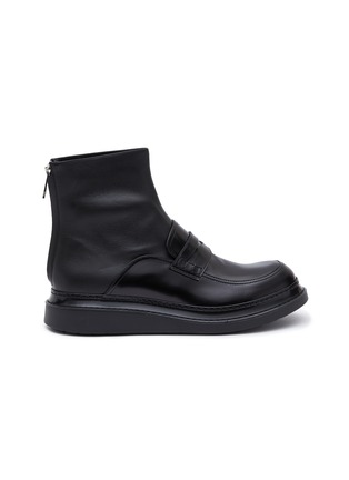 Main View - Click To Enlarge - LOEWE - ‘Sock' back zip leather loafers