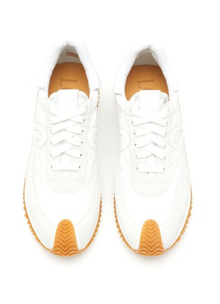 Detail View - Click To Enlarge - LOEWE - Flow' Logo Appliqued Suede And Textile Sneakers