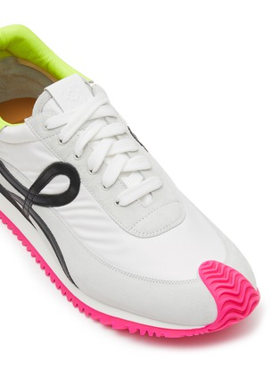 Detail View - Click To Enlarge - LOEWE - Flow' Neon Overlay Lace Up Sneakers