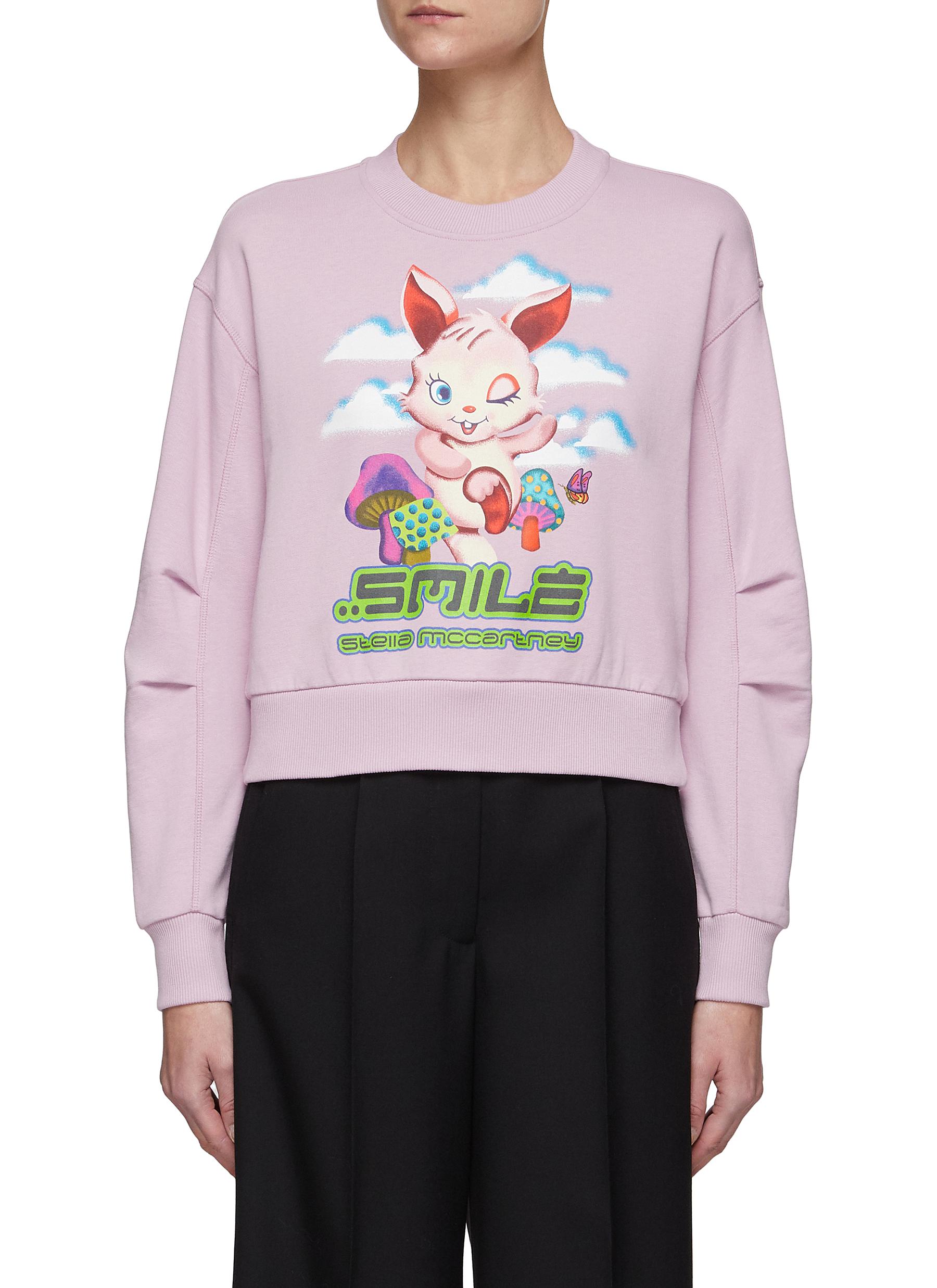 STELLA MCCARTNEY Smile Bunny Print Cotton Blend Sweatshirt