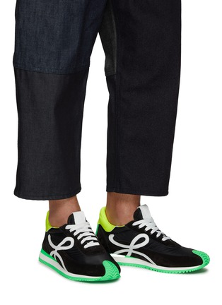 Figure View - Click To Enlarge - LOEWE - Flow' Neon Overlay Lace Up Sneakers