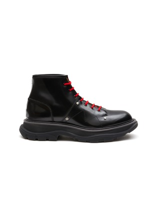 Main View - Click To Enlarge - ALEXANDER MCQUEEN - Tread' Leather Lace-Up Boots