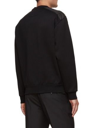Back View - Click To Enlarge - PRADA - Studded Shoulder Cotton Sweatshirt
